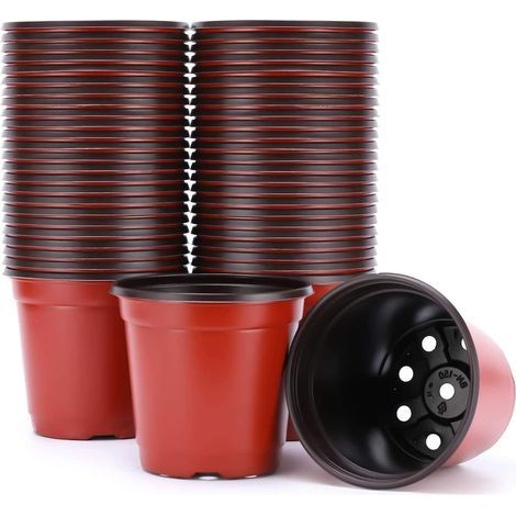 QAZQA 50er-Pack runde Kunststoff-Blumentöpfe, 20 cm (8 Zoll) – Gartenbedarf (1/5)
