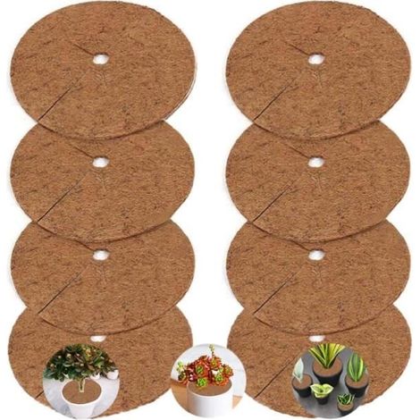Natürliche Kokosfaser-Mulchmatte - Set von 8 Stück à 20 cm - Kälteschutz