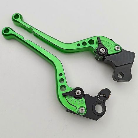 Convient aux motos Ducati, Scrambler, sans modification, freins réglables en alliage d'aluminium, leviers de guidon (vert à tige longue). (1/5)