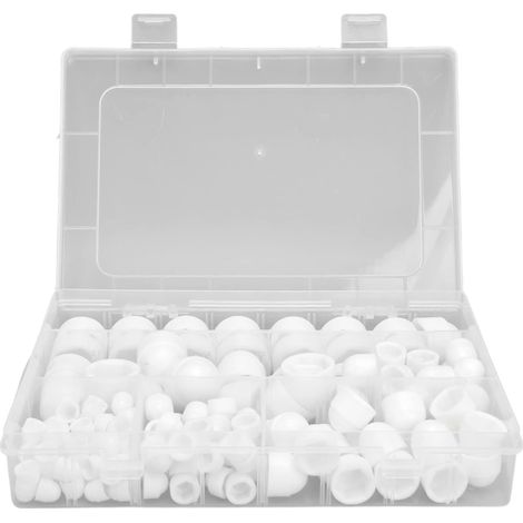 Cache Ecrou, 160 Pièces Cache Boulons Capuchon à Vis Cache Vis Cache Boulon, Blanc Ecrou Protection Hexagonal Protection Cache Pour écrous Vis Boulons, M4/M5/M6/M8/M10/M12 (1/5)