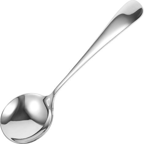 Cuillère à soupe en acier inoxydable, cuillère épaisse, cuillère multifonction, cuillère de cuisine manuelle-16.00X3.80X2.00CM-Silver