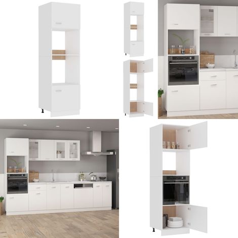 Armadio per Microonde “Lyon” Bianco 60x57x207 cm - Armadio cucina - Armadio per elettrodomestici