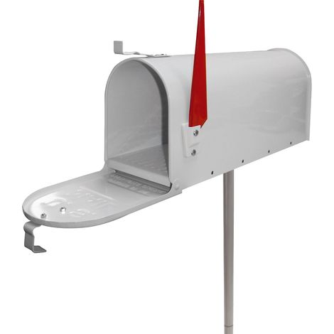 Amerikanischer Briefkasten US American Mailbox Zeitungsrolle Postkasten Set weiß (1/5)