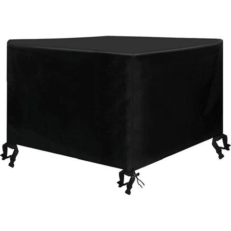Waterproof Garden Table and Chair Cover, Garden Furniture Cover, Indoor Garden Furniture Cover, Protective Spa Cover for Garden Furniture, 420D Oxford Fabric (120x120x74 cm) - Black (1/5)