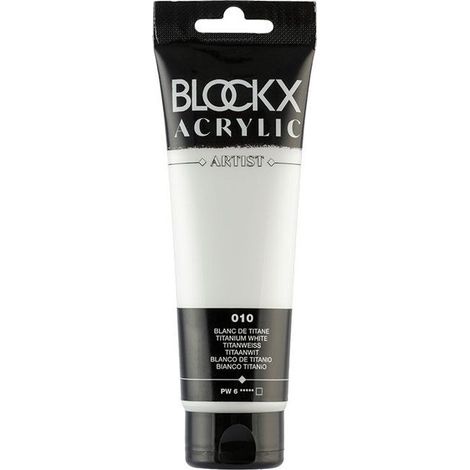Peinture acrylique - Blanc de titane - 010 - BLOCKX Artist - Qualité beaux-arts - Tube 120ml