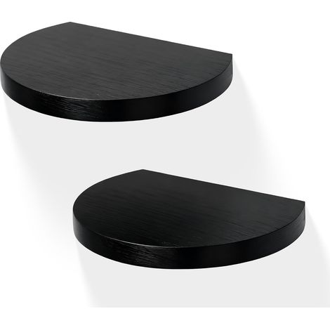 15,3X15,3CM Étagères Flottantes Carrées en Bois, Mini-Étagère Murale De Style Compact pour Petits Objets, Décoration Murale Suspendue, Lot de 2(Noir)