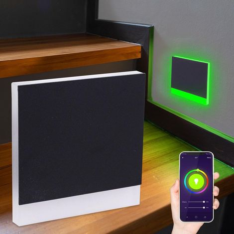 LED Treppenleuchte eckig schwarz - Lichtfarbe: Smart Tuya RGB CCT 3W - Lichtaustritt: Orbis (1/5)