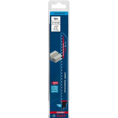 Bosch 10x Expert Aerated Concretet S 1141 HM Säbelsägeblatt - 2608900409