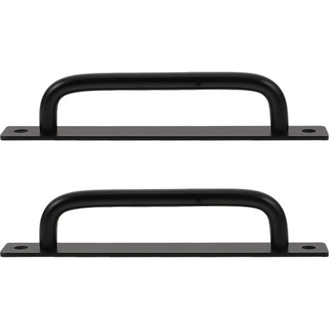 2 poignées de porte grange : plaque fixation 14,7 cm avec base (1/5)