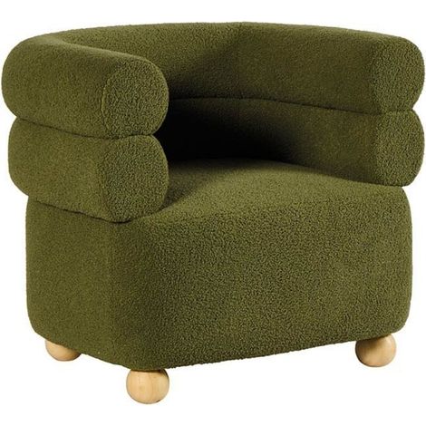 Fauteuil cabriolet moderne tissu vert 82cm Casita WALA