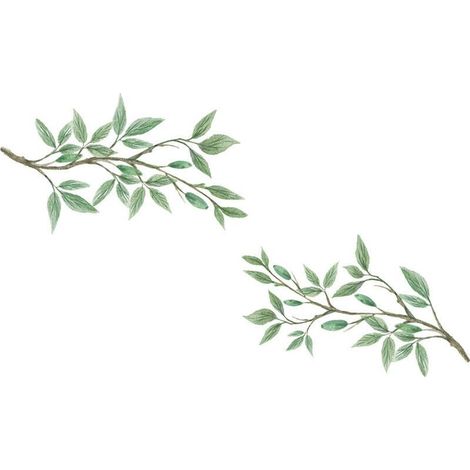 Vert Arbre Feuille Stickers Muraux Plantes Vinyle Stickers Muraux Art Décor Fenêtre Autocollants Cling pour Enfants Chambre Pépinière Salon Chambre (1/4)