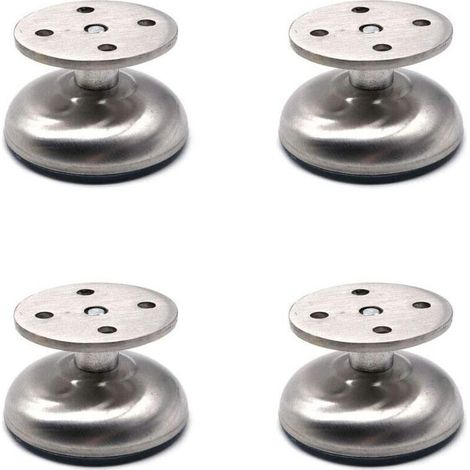 Lot de 4 pieds de meubles réglables, 3.8 cm de long, très épais, fabriqués en acier inoxydable, pieds de support de meuble de canapé, pieds de support d'armoire de salle de bain (1/5)