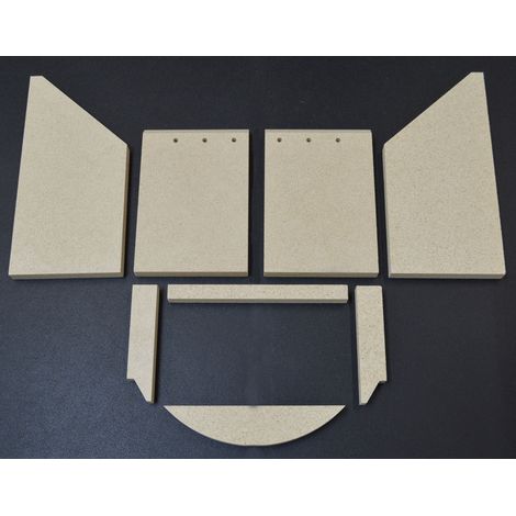 Habillage de foyer B pour poêles à cheminée UNI-4030 de Techfire - vermiculite - 8 pièces