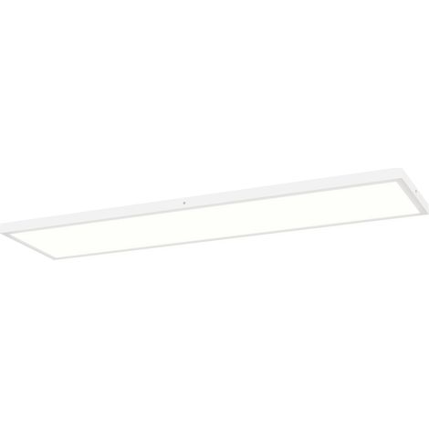 Ensemble de 4 plafonniers et appliques murales à température de couleur réglable (3000K/4000K/6000K) avec interrupteur DIP, 120 x 30 x 3,7 cm, blanc (1/5)