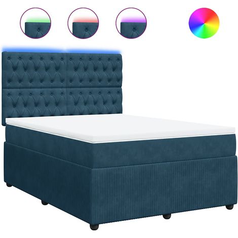 Maison Exclusive - Sommier à lattes de lit et matelas bleu 140x190 cm velours