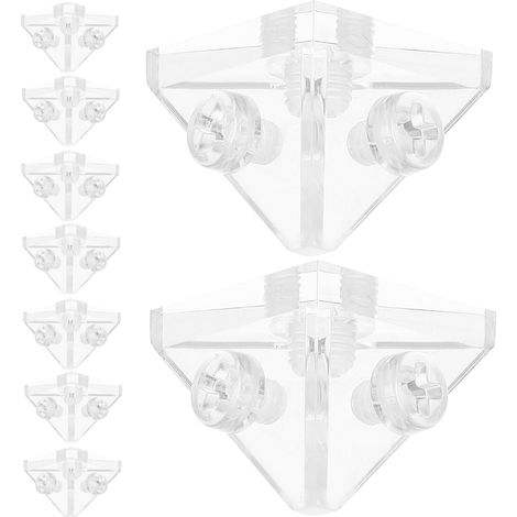 Équerres d'angle en acrylique Healeved, transparentes avec vis, lot de 10, pour une fixation