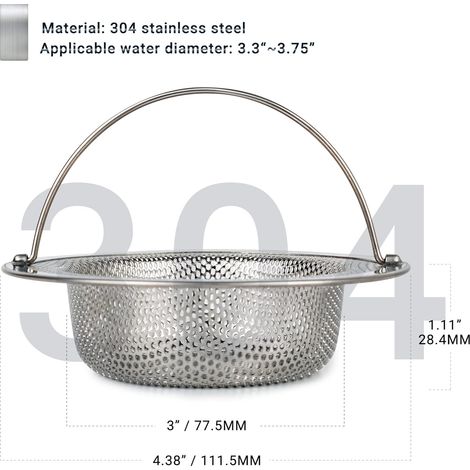 Crépine d'évier, bonde d'évier de cuisine, bouchon d'évier, bouchon de vidange utilisé pour éviter le colmatage des éviers de cuisine (1/3)