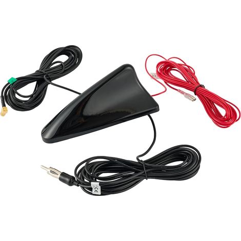 Voiture Antenne Requin Aileron FM/AM Antenne Radio Signal Amplificateur SMB vers DIN Connecteur Câble 5M RG174 pour Voiture (1/5)