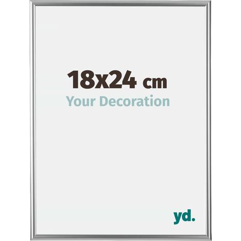yd. - Cadre photo 18x24 - Argent - Plastique - Bordeaux