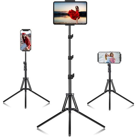 Support pour Tablette - Réglable en Hauteur jusqu'à 65" - Trépied pour iPad Pro 9.7, 10.5, 12.9, iPad Air Mini 2 3 4, Tablette, iPhone (1/5)