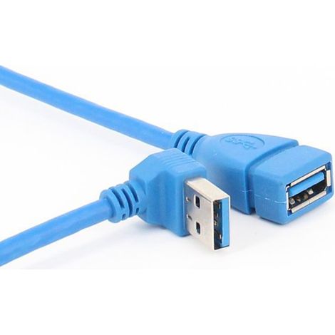 Upward angled USB 3.0 data cable, computer adapter, 90-degree L-shaped extension cable (male-female) (1/4)