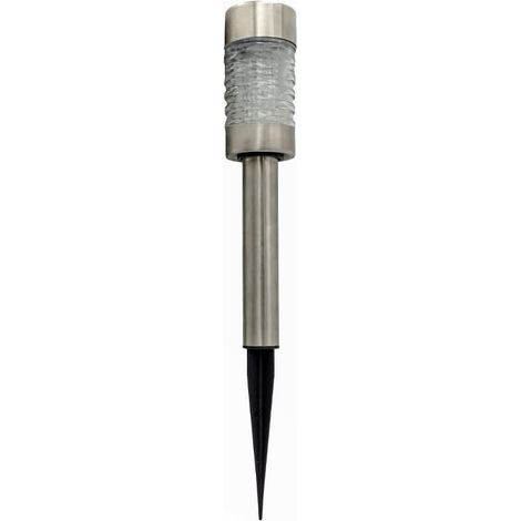 2 Lampioni solari da Giardino a LED - Lunghezza 31 cm, faretto in Metallo e Vetro, con sensore crepuscolare - Luce Impermeabile per illuminazione Giar (1/5)