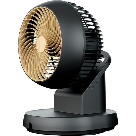 Oszillierender und regelbarer Tischventilator „Urbel“ mit Fernbedienung (30-W-AC-Motor, 4 Geschwindigkeiten), Farbe Schwarz und (1/2)