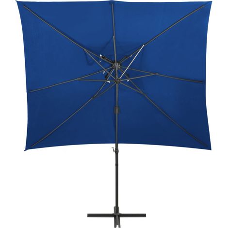 Maison Exclusive - Ampelschirm mit Lüftung 250x250 cm Azurblau