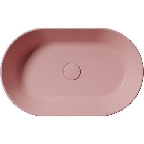 Lavabo en céramique KUBE X sur planche, 60x37cm, ovale, blush mat (1/4)