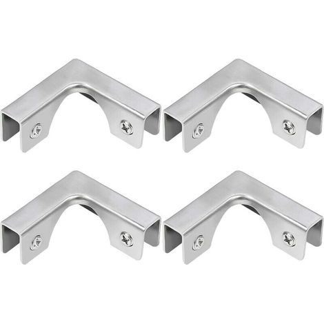 Glasklemmen, 4 Stück L-förmige Edelstahl-Glasverbinder, rechtwinklige Montagehalterungen zur Befestigung von rahmenlosen Aquarienunterschränken, für 5–8 mm Glas – LIAIKI