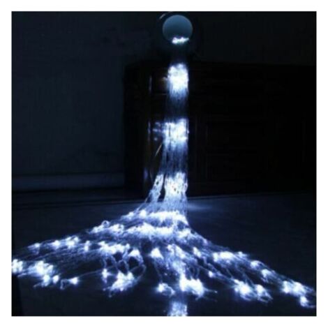 FENOPLASTICAGuirlandes lumineuses Cascade LED Débit D'eau Effet De Neige Rideau Fée Suspendue Scintillant Débit D'eau Lumière pour Lampe Décor (3 × 2m,240leds,Blanc Froid) (1/4)