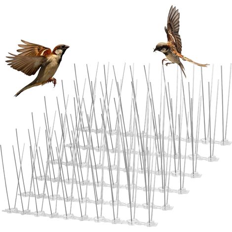 Pic Anti Pigeon Inoxydable, Lot de 4 Pointes Anti-Oiseaux Flexible Défense des Pigeons Répulsif Oiseaux Moineaux pour Effrayer Pigeons, Corbeaux, Moineaux, Chats