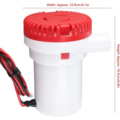 Pompe à bulbes à haut débit 2000 GPH, petite pompe submersible électrique 12 V/24 V CC, pompe marine SFBP1-G2000-0124V (1/5)