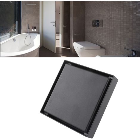 Grille de sol invisible carrée 10 cm - Modèle antidéversoir avec filtre anti-odeur amovible - Cuisine et salle de bain (1/5)