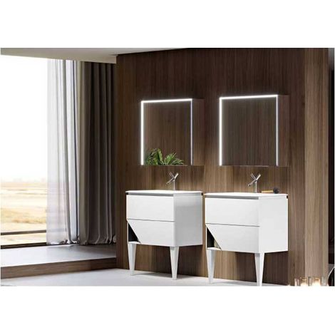 Mobile Sospeso 1973 - Dimensione 70 cm - Blu Petrolio - 2 Cassetti - Lavabo in Resina (1/5)