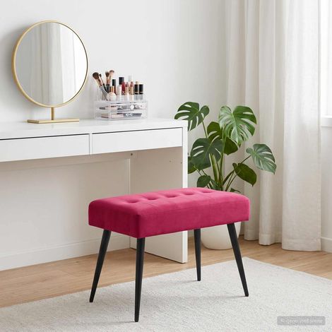 vidaXL Panchina con bottoni imbottiti Rosso Vino 60 x 40 x 45 cm
