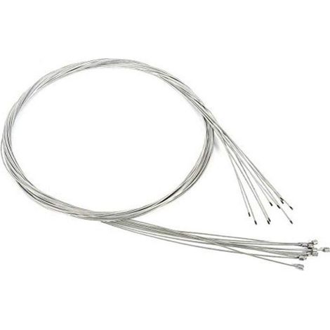 Câble Dérailleur - Acier Galvanisé - Compatible Vélo Route VTT Ville - Longueur Réglable Jusqu'à 2 M - Lot de 10 (1/4)