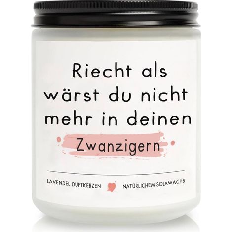 Duftkerze Lavendel 30. Geburtstag Frauen, Sojawachs, Geschenkidee