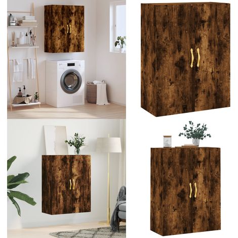Armoire murale chêne fumé 69,5x34x90 cm - Armoire Murale - Meuble De Rangement - Armoire Suspendu - Buffet - Étagère Murale - Home & Living (1/5)