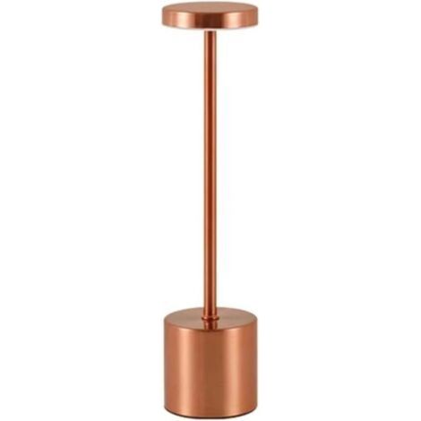 Lampe De Table Sans Fil Rechargeable USB Tactile Dimmable 3 Couleurs Veilleuse LED En Métal Lampes De Bureau D'intérieur For Table À Manger Restaurant Bar Chambre Salle De Bain(Rose Golden) (1/4)