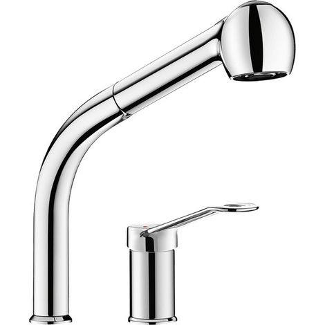 Delabie - Combiné mitigeur mécanique et colonne à douchette extractible H.200 mm laiton chromé (1/2)