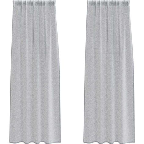 Maison Exclusive - Voile-Vorhang 2 pcs Dunkelgrau 245 x 140 cm Po
