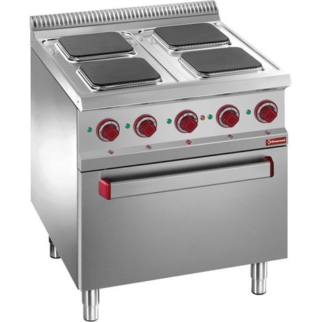 Fourneau électrique 4 plaques carrées - four/grill - Diamond (1/3)