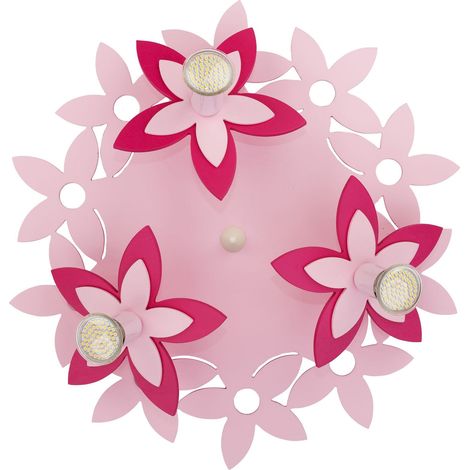 Plafonnier Nowodvorski Flowers rose Ø50 cm 3 spots