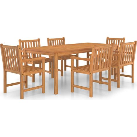 Maison Exclusive - Set da pranzo da giardino 7 pz 200x100 cm in legno massello di teak (1/5)