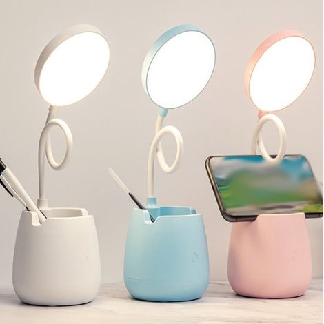 Lampada da lettura ricaricabile,lampada da scrivania a LED per bambini,3 modalità di colore,regolazione continua dell'intensità luminosa,rosa (1/2)