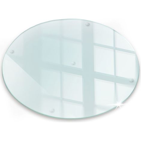Protection plaques cuisson fond de hotte, couvre plaque, verre planche découper, planche de cuisine, verre trempé transparent – ⌀fi30 cm (1/5)