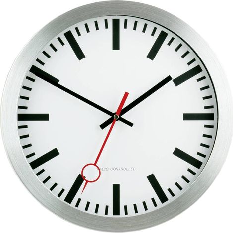 EUROTIME 59002-07 Radiocontrollato Orologio da parete 30 cm Argento