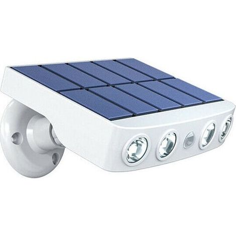 Lampe solaire extérieur étanche orientable avec détecteur de mouvement - Panneau a recharge rapide Haute Qualité - 4 Leds COB Blanc froid 500 Lumens - Allumage automatique IP65 Neige Pluie Chaleur (1/5)