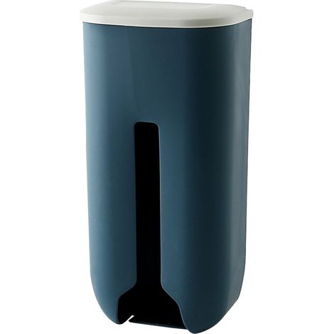 Distributeur sacs épicerie simple moderne grande capacité robuste installation facile organisateur plastique cuisine chambre bleu foncé (1/5)
